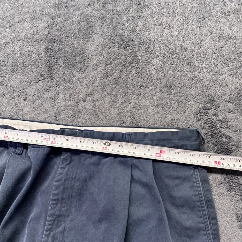 Vintage Polo Ralph Lauren Hammond Pant Men 40x32 Navy Blue Pleated Cuffed Chinos